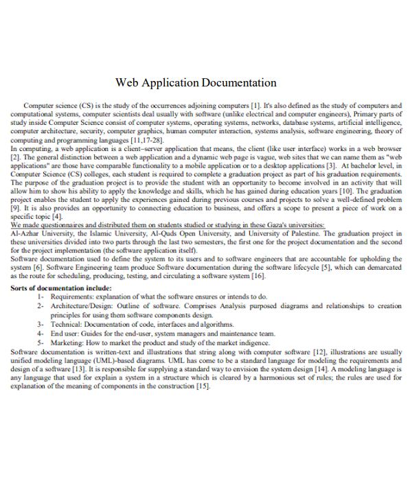 web application documentation project