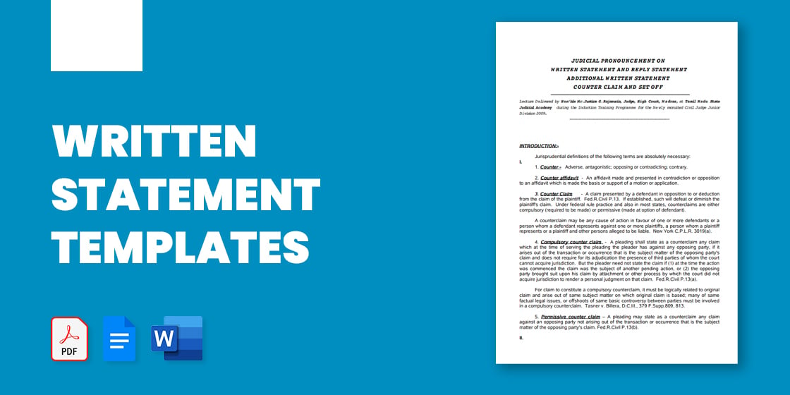 written statement templates in pdf doc