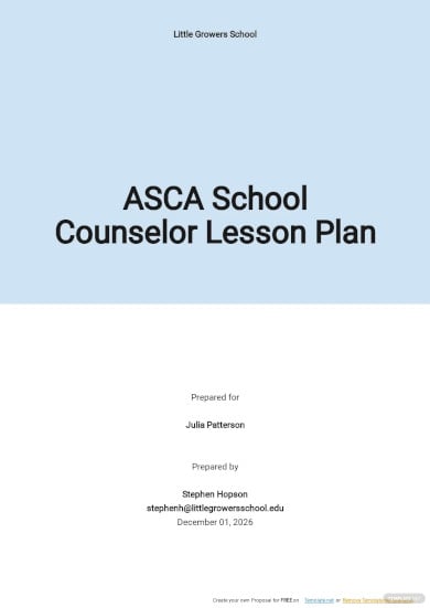 asca school counselor lesson plan template