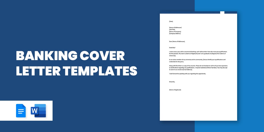banking cover letter templates