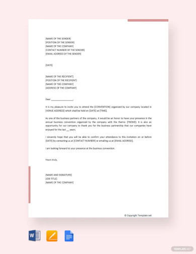 Invitation Letter Template - 28+ Free Word, PDF Documents Download ...