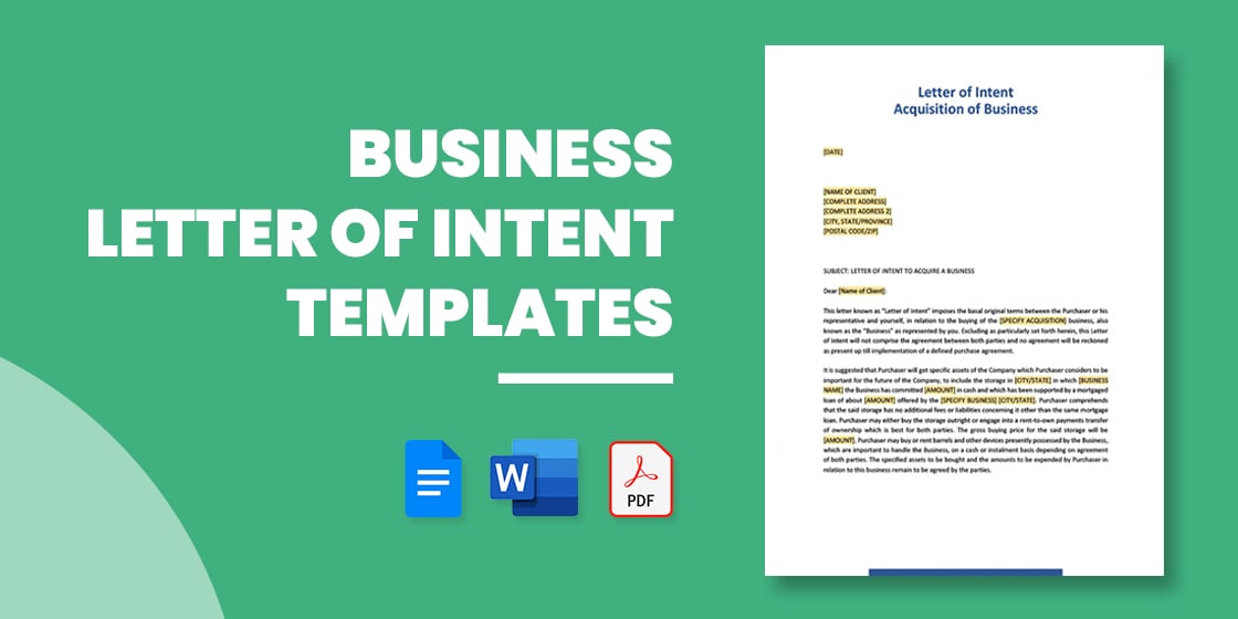 business letter of intent – word pdf