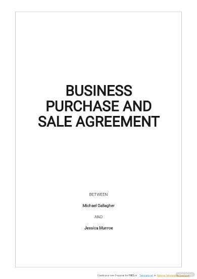business purchase and sale agreement template