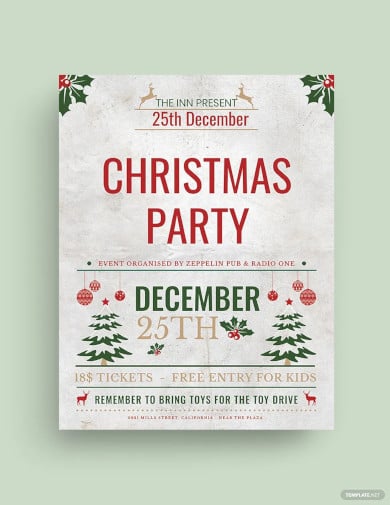 christmas event party flyer template
