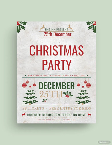 christmas event party flyer template