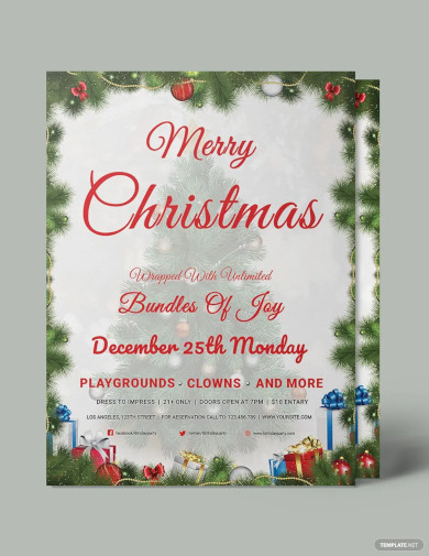 christmas invitation flyer template