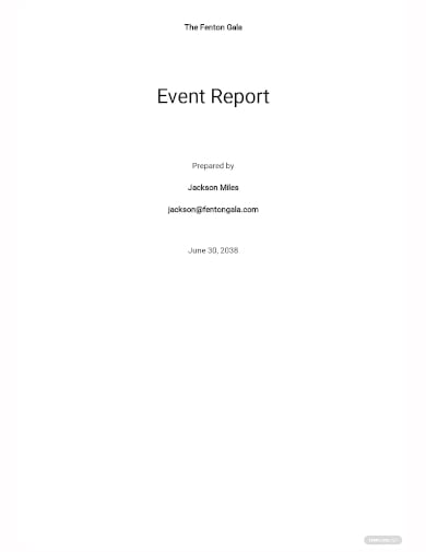 college event report sample template
