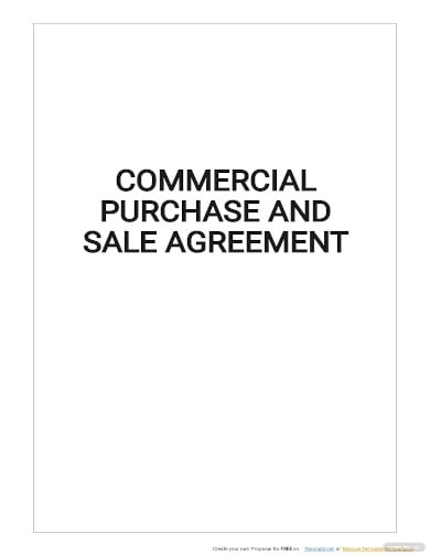 commercial purchase and sale agreement template