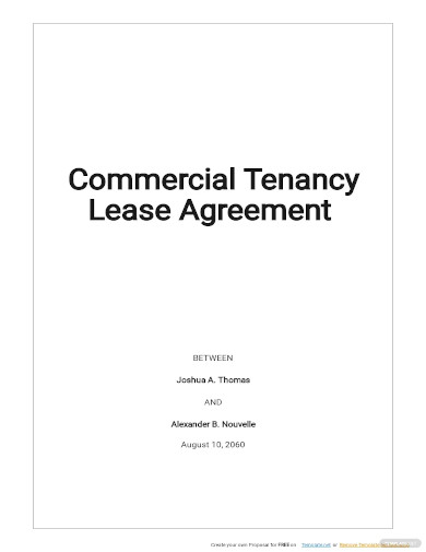 commercial tenancy lease agreement template