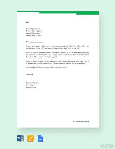 Invitation Letter Template - 28+ Free Word, PDF Documents Download