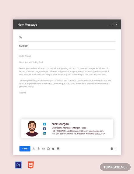 free operation manager email signature