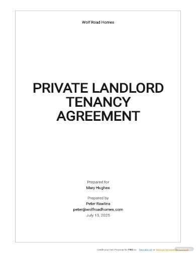 free private landlord tenancy agreement template