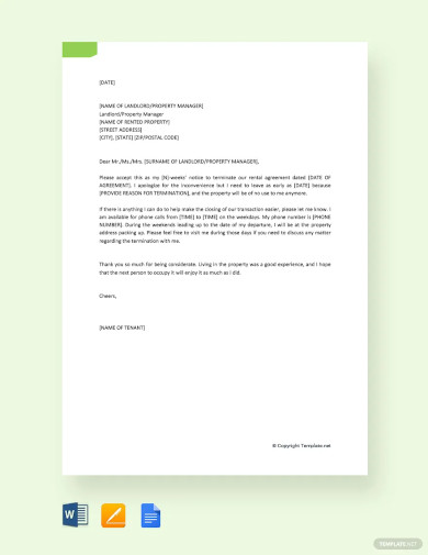 19+ Rental Termination Letter Templates - Free Sample, Example Format ...