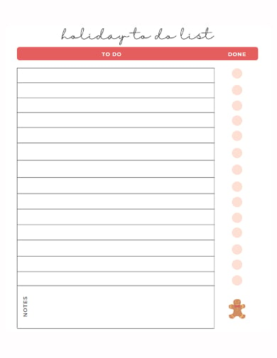 holiday pretty cute to do list template