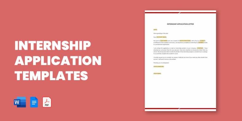 19+ Internship Application Templates in Google Docs | Word | Outlook | Apple Pages | PDF