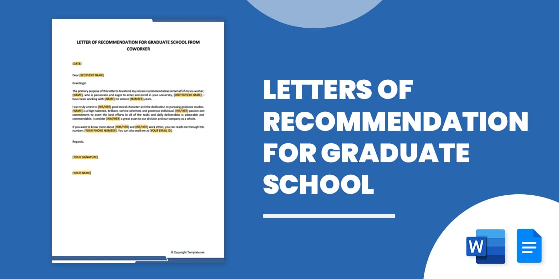 letters of recommendation for graduate school
