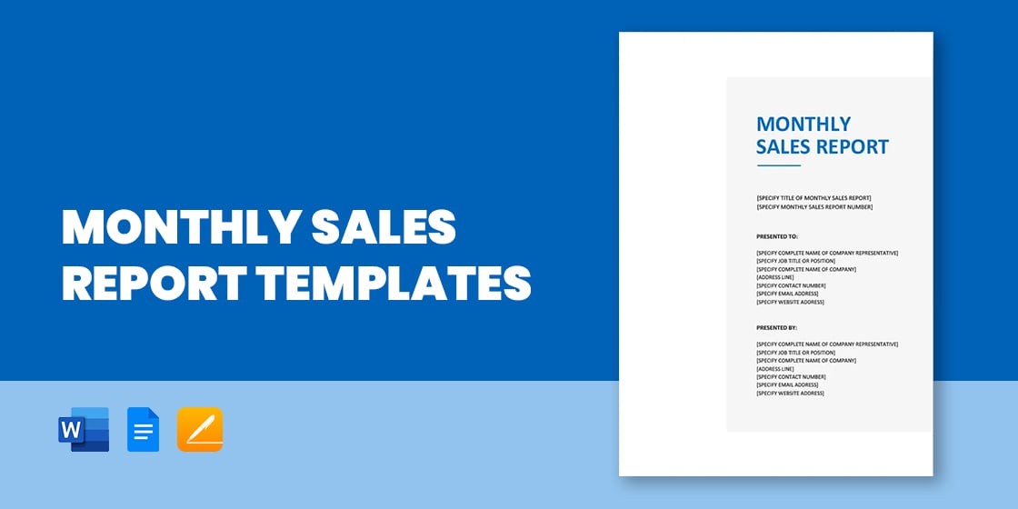 monthly sales report templates