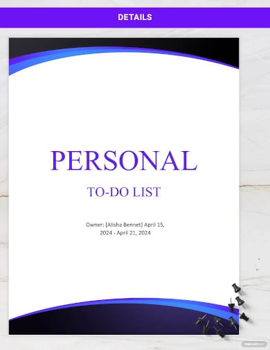 personal to do list template