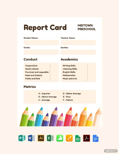 34+ Report Card Templates- Word, Docs, PDF, Pages | Free & Premium ...