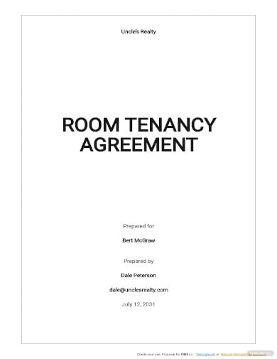 room tenancy agreement template