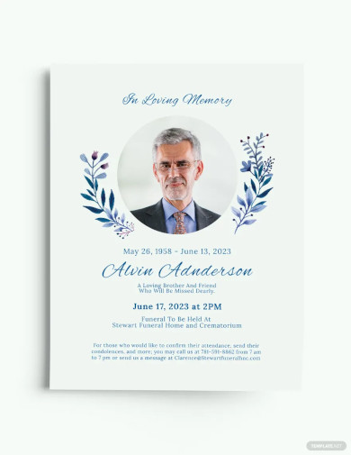 simple funeral flyer template