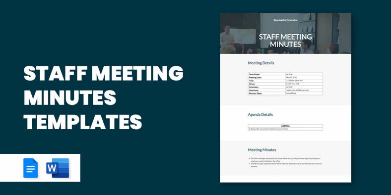 17+ Staff Meeting Minutes Templates – PDF, DOC