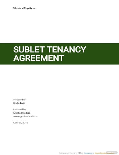 sublet tenancy agreement template