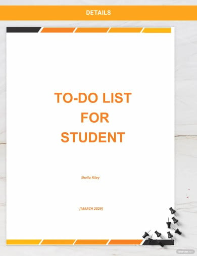 to do list for student template