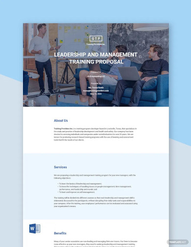 57+ Training Proposal Templates in PDF | Google Docs | MS Word | Pages