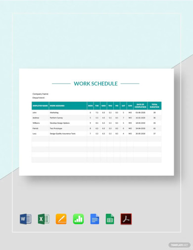 30+ Blank Work Schedule Templates - PDF, Docs, Word