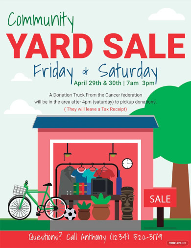 yard sale flyer template