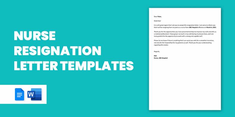 14+ Nurse Resignation Letter Templates – Word, PDF