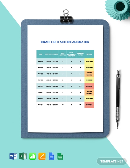 bradford-factor-calculator-templates