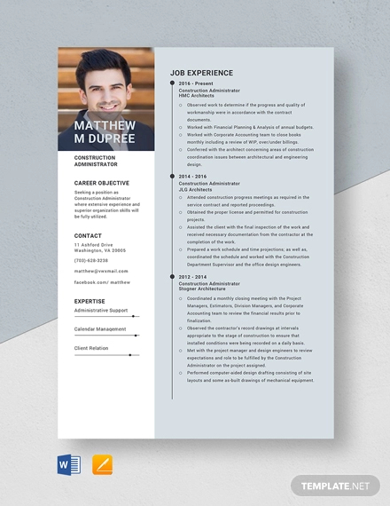 Construction Resume Template - 14+ Free Word, Excel, PDF Format Download!