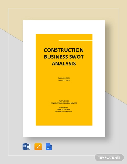 construction business swot analysis template