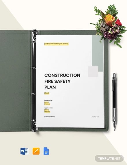 fire safety plan for construction site template