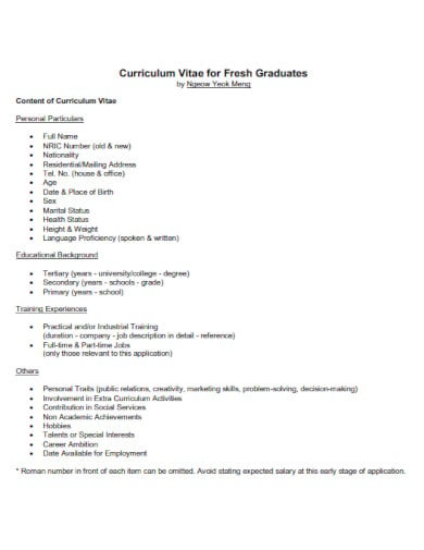 format of fresh graduate accountant resume cv