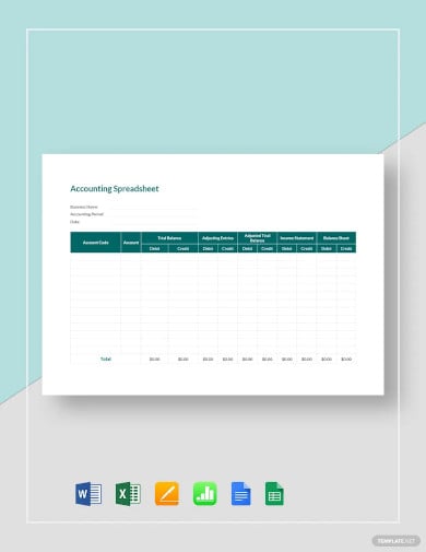 free accounting spreadsheet template