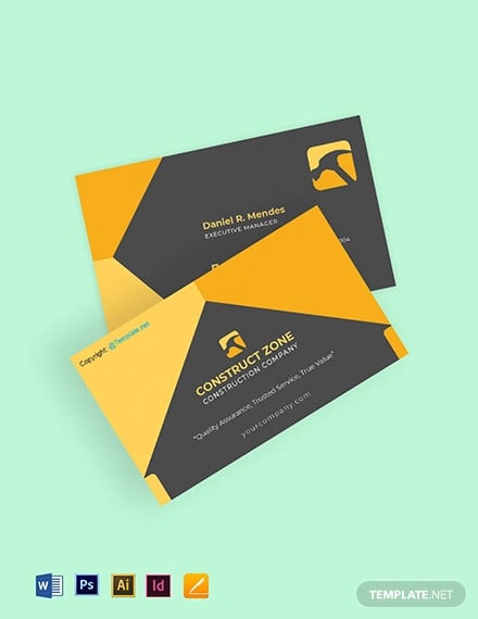 free basic construction business card template