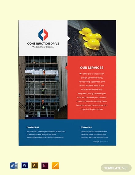 free basic construction flyer template