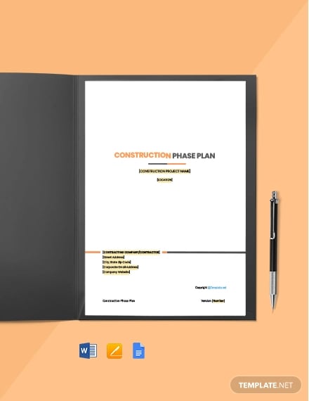 free blank construction phase plan template