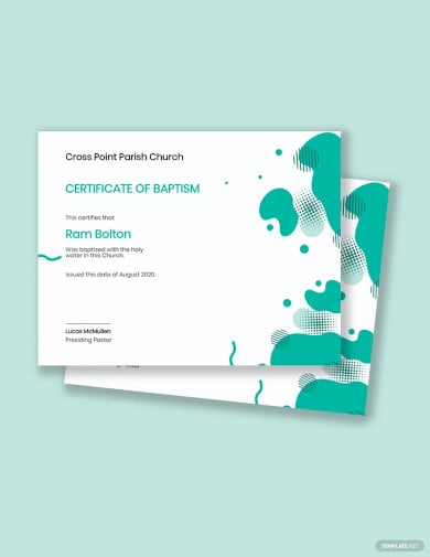 free creative baptism certificate template