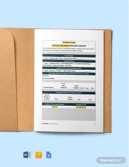free sample construction incident report template