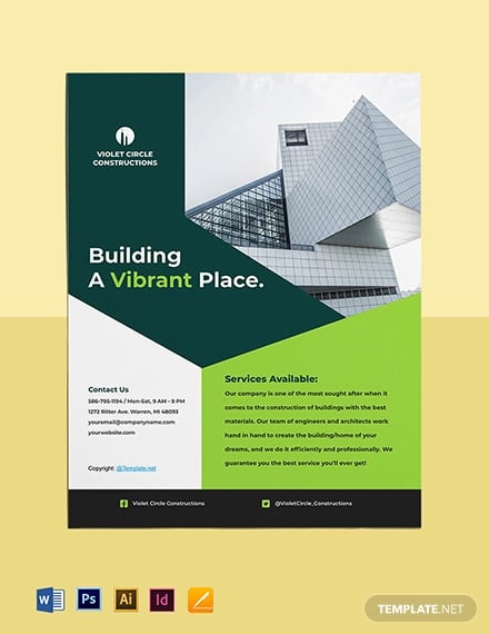 free simple construction flyer template