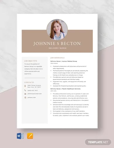 labor and delivery nurse resume template