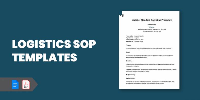 12+ Logistics SOP Templates in PDF | DOC