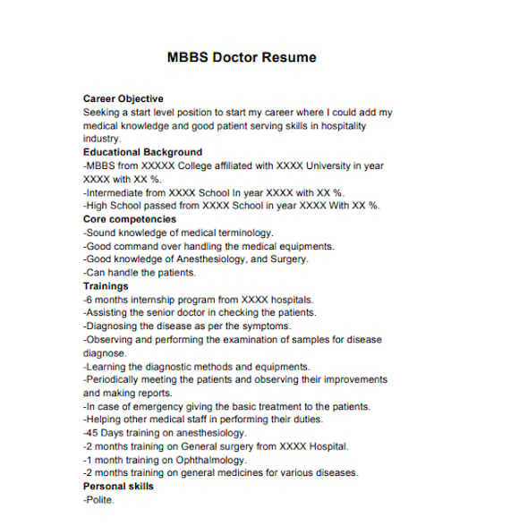 mbbs-doctor-career-objective-resume