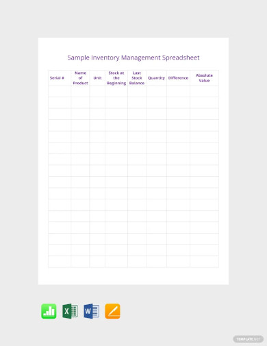 sample inventory management spreadsheet template