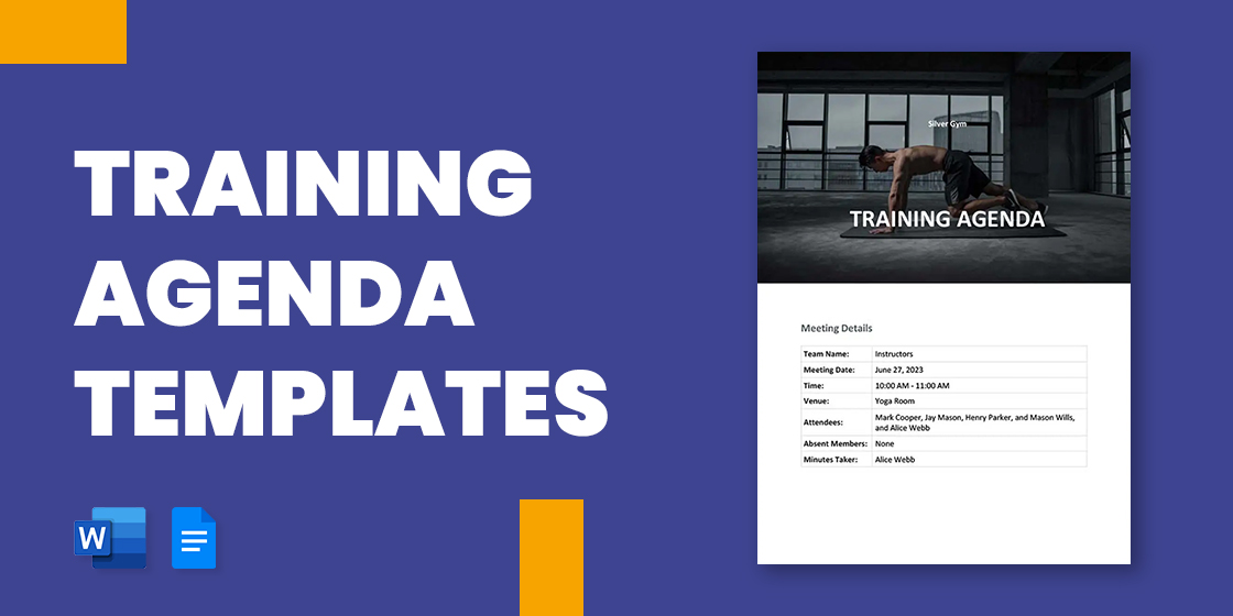 training agenda template