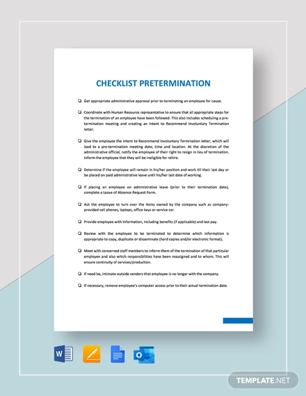 checklist-pre-termination-template